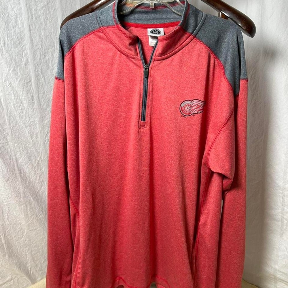 Detroit Red Wings 1/4 Zip Pullover Mens 2XL NHL Hockey Activewear‎ Mock Neck